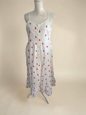 SPIRIT OF GRACE White Red Patterned Summer Dress Size XL